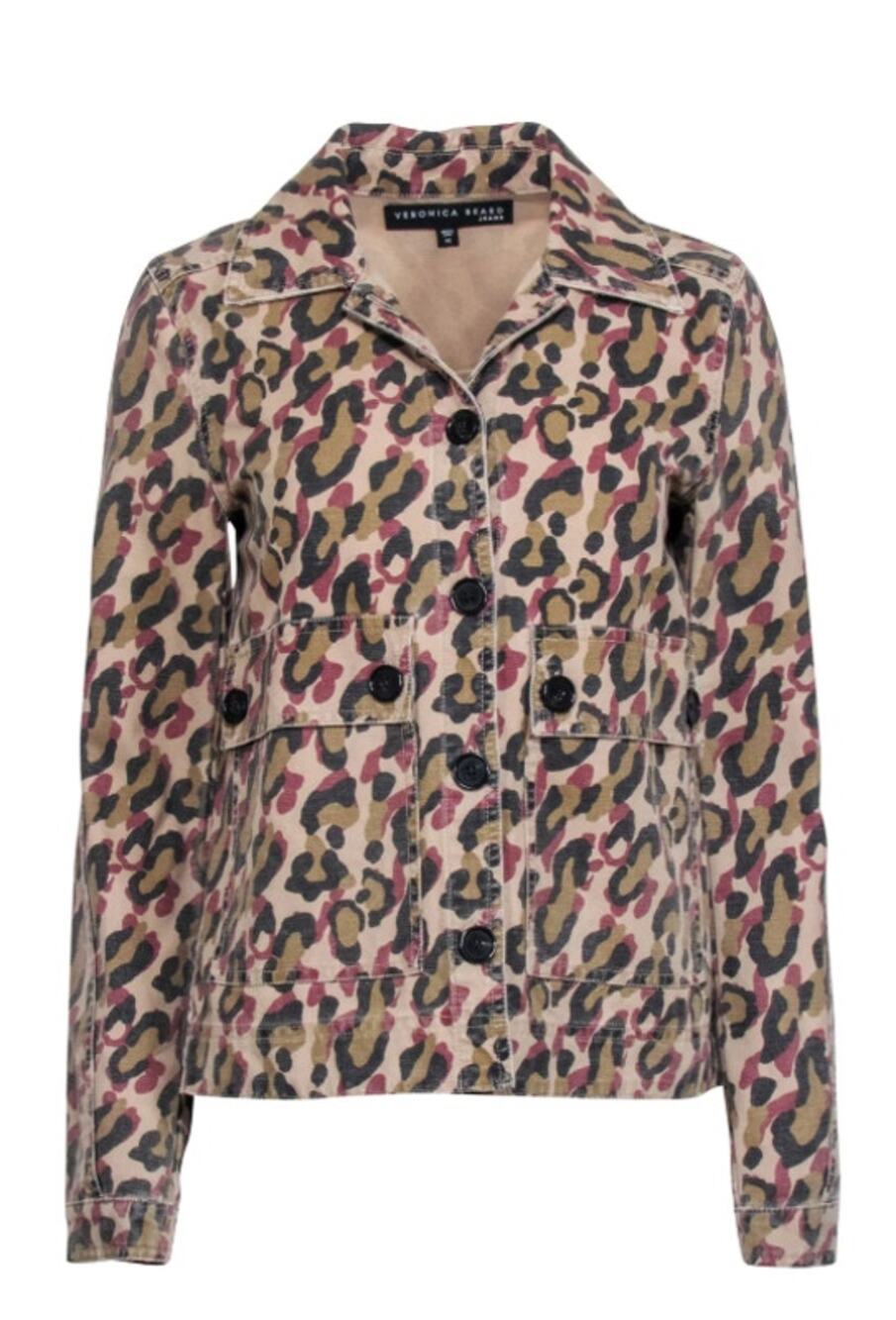 Veronica Beard Beige Leopard Print Mercer Blazer XS